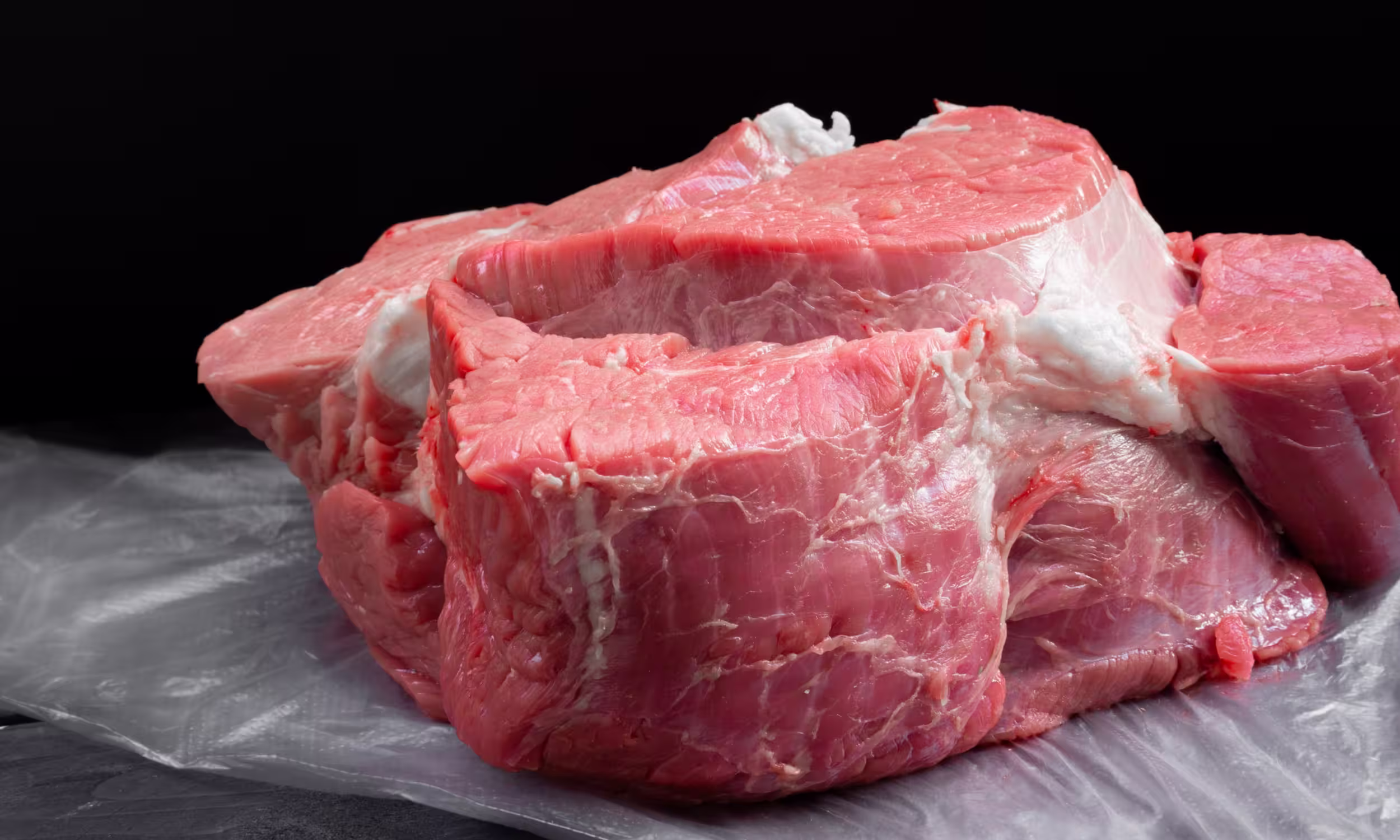 Carne de res fresco limpio