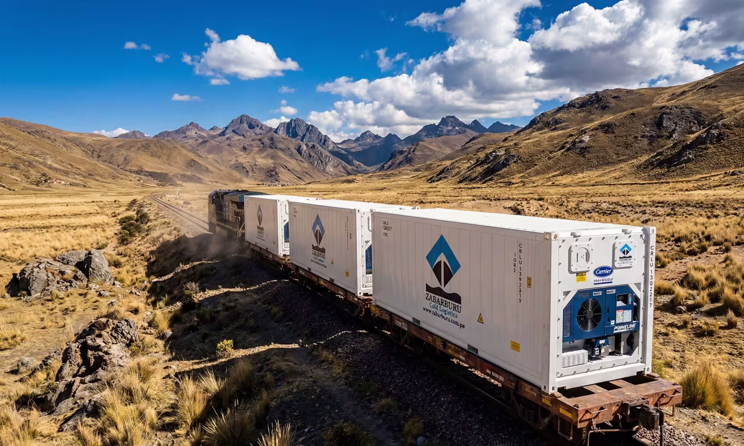 Contenedor refrigerado de 20 pies HC en tren