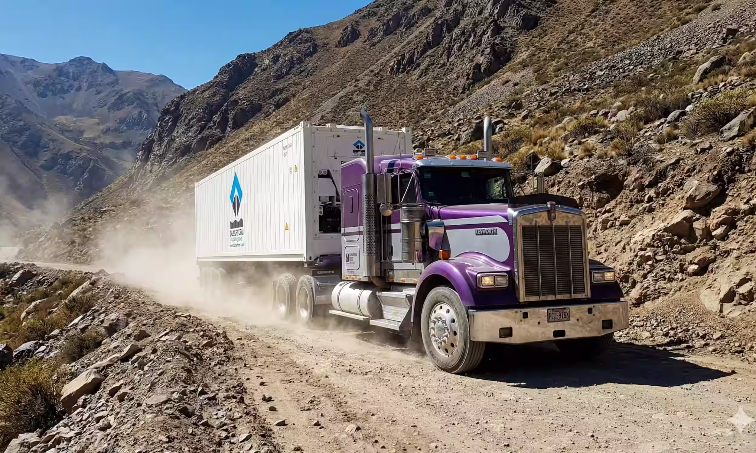 Contenedor refrigerado IcyFreeze siendo transportado